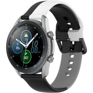 Strap-it Samsung Galaxy Watch 3 45mm triple sport band (zwart-wit-grijs)