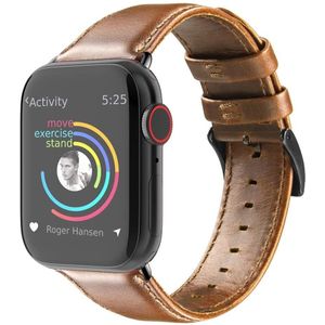 Strap-it Apple Watch 8 leren bandje (bruin)