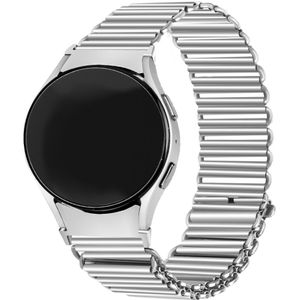 Strap-it Samsung Galaxy Watch 4 44mm stalen loop bandje (zilver)