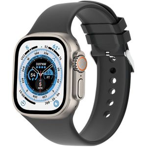Strap-it Apple Watch Ultra siliconen gesp bandje (zwart)
