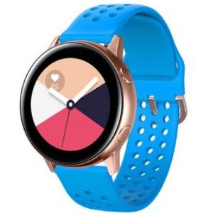 Strap-it Samsung Galaxy Watch Active siliconen bandje met gaatjes (lichtblauw)