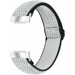 Strap-it Fitbit Charge 3 elastisch bandje (zwart/wit)