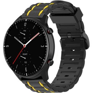 Strap-it Amazfit GTR 2 sport gesp band (zwart/geel)