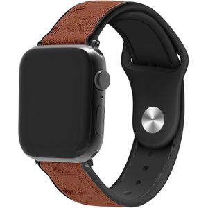 Strap-it Apple Watch 8 leren hybrid bandje (bruin)