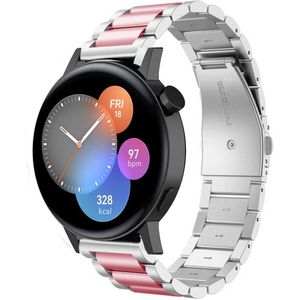 Strap-it Huawei Watch GT 3 42mm stalen band (zilver/roze)