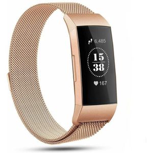 Strap-it Fitbit Charge 4 Milanese band (rosé goud)