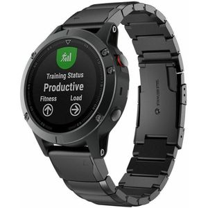 Strap-it Garmin Fenix 7 metalen bandje (zwart)
