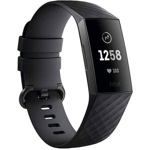 Strap-it Fitbit Charge 4 silicone band (zwart)