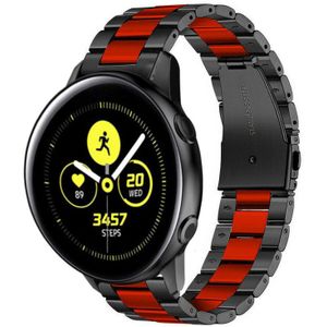 Strap-it Samsung Galaxy Watch Active stalen band (zwart/rood)