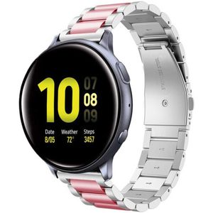Strap-it Samsung Galaxy Watch Active stalen band (zilver/roze)