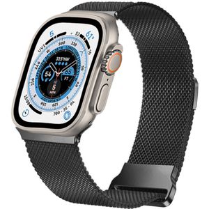 Strap-it Apple Watch Ultra Milanees bandje (zwart)