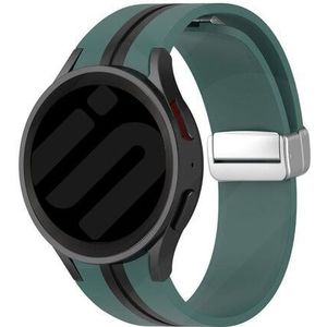 Strap-it Samsung Galaxy Watch magnetische sport band (groen/zwart)