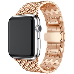 Strap-it Apple Watch 8 stalen draak band (rosé goud)