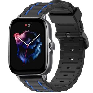 Strap-it Amazfit GTS 3 sport gesp band (zwart/blauw)