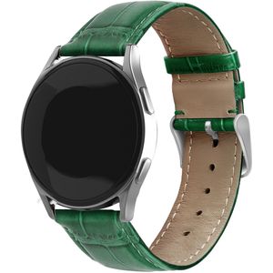 Strap-it Samsung Galaxy Watch 4 Classic 46mm leather crocodile grain band (groen)