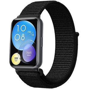 Strap-it Huawei Watch Fit 2 nylon bandje (zwart)