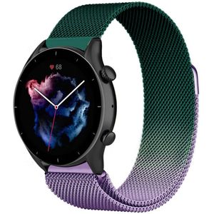 Strap-it Amazfit GTR 3 (Pro) Milanese band (paars/groen)