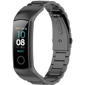 Strap-it Honor band 4 / 5 stalen band (zwart)