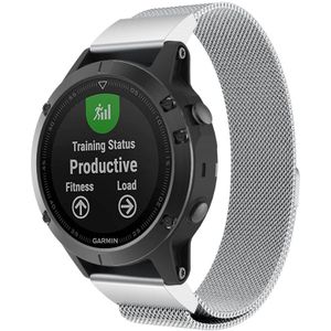 Strap-it Garmin Fenix 5 / 6 Milanese band (zilver)