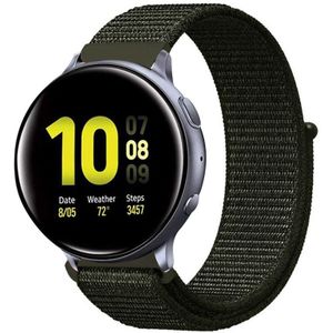 Strap-it Samsung Galaxy Watch Active nylon band (donkergroen)