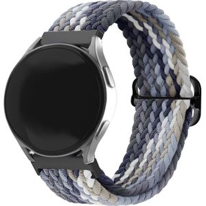Strap-it Huawei Watch GT 3 Pro 46mm verstelbaar geweven bandje (zwart/wit)