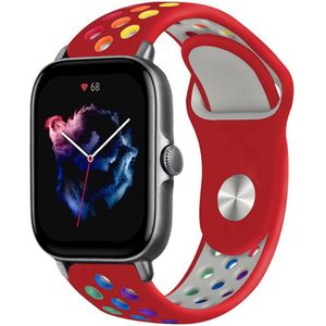 Strap-it Amazfit GTS 3 sport band (rood/kleurrijk)