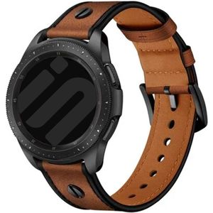 Strap-it Amazfit GTS 4 (Mini) geschroefde leren bandje (donkerbruin)