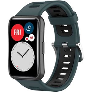 Strap-it Huawei Watch Fit New sport gesp bandje (groen/zwart)