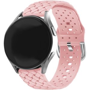 Strap-it Samsung Galaxy Watch 6 Classic 43mm gevlochten siliconen bandje (roze)