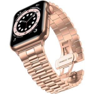 Strap-it Apple Watch Ultra Presidential stalen band (rosé goud)