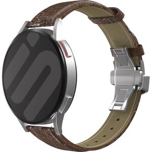 Strap-it Amazfit GTS 2 luxe leren band (donkerbruin)