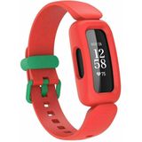 Strap-it Fitbit Ace 3 siliconen bandje (rood/groen)