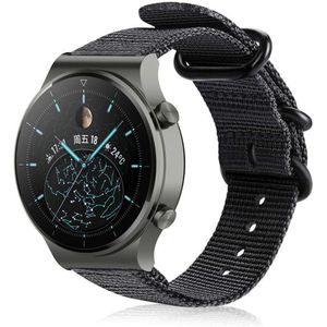 Strap-it Huawei Watch GT 2 Pro nylon gesp band (zwart)