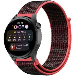 Strap-it Huawei Watch 3 (Pro) nylon band (zwart/koraal)