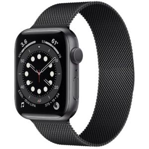 Strap-it Apple Watch 6 Milanese band (zwart)