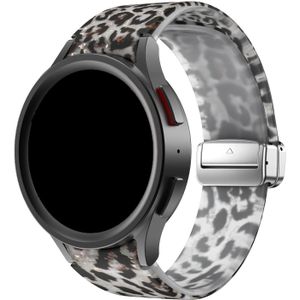 Strap-it Clear Leopard Samsung Galaxy Watch 5 44mm magnetisch bandje