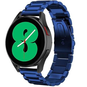 Strap-it Samsung Galaxy Watch 4 - 44mm stalen band (blauw)