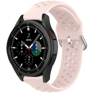 Strap-it Samsung Galaxy Watch 4 Classic 42mm siliconen bandje met gaatjes (roze)