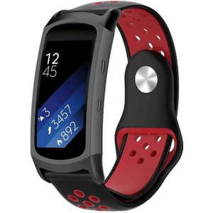 Strap-it Samsung Gear Fit 2 / Gear Fit 2 Pro sport band (zwart/rood)