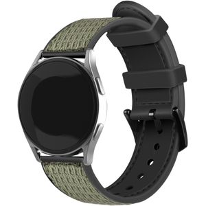 Strap-it Samsung Galaxy Watch 46mm nylon hybrid bandje (groen)