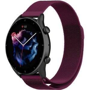 Strap-it Amazfit GTR 3 (Pro) Milanese band (paars)