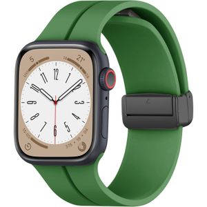 Strap-it Apple Watch magnetisch D-Buckle bandje (legergroen)