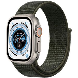 Strap-it Apple Watch Ultra nylon band (donkergroen)