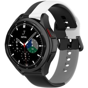 Strap-it Samsung Galaxy Watch 4 Classic 42mm triple sport band (zwart-wit-grijs)