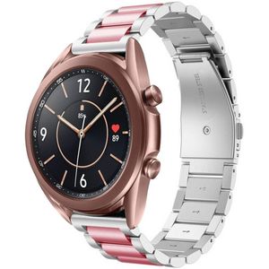 Strap-it Samsung Galaxy Watch 3 41mm stalen band (zilver/roze)