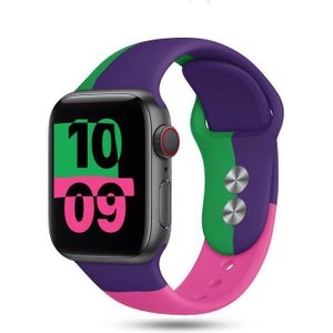 Strap-it Apple Watch 8 triple sport band (paars-groen-roze)