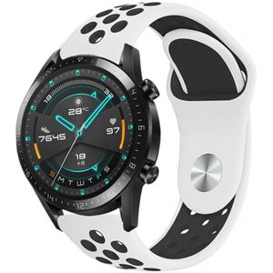 Strap-it Huawei Watch GT 2 sport band (wit/zwart)