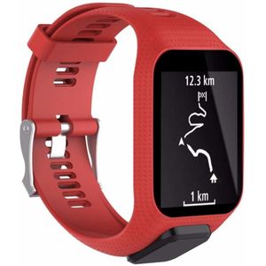 Strap-it TomTom Runner 3 siliconen bandje (rood)