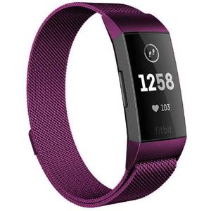 Strap-it Fitbit Charge 4 Milanese band (paars)