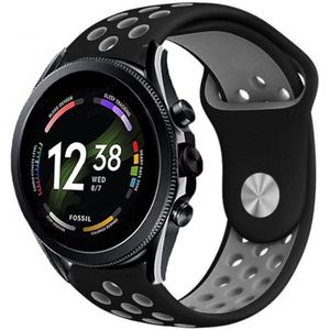 Strap-it Fossil Gen 6 - 44mm sport band (zwart/grijs)